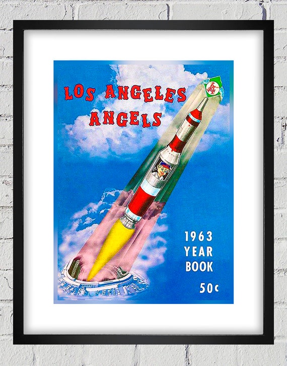 1963 Vintage Los Angeles Angels Baseball Yearbook Cover - Digital Reproduction