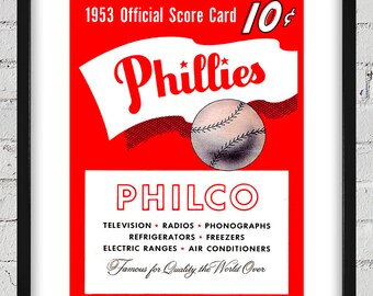 1953 Vintage Philadelphia Phillies Program Cover - Digital Reproduction
