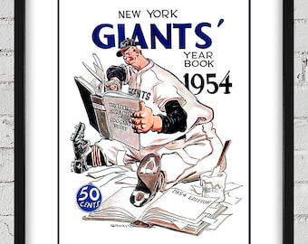1954 Vintage New York Giants Baseball Yearbook Cover - Digital Reproduction