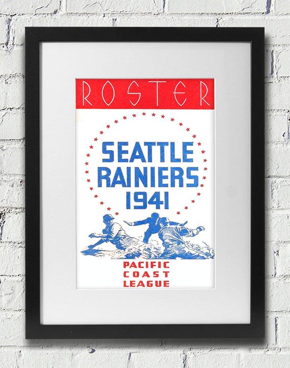 1941 Vintage Seattle Rainiers Roster Cover - Digital Reproduction