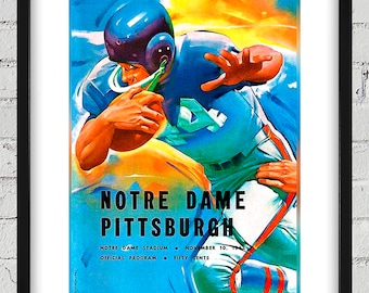 1962 Vintage Notre Dame Fighting Irish - Pittsburgh Panthers Football Program Cover - Digital Reproduction