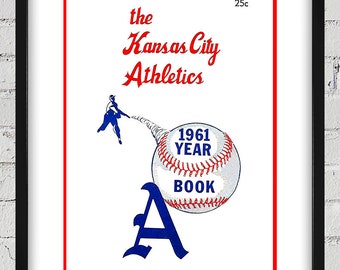1961 Vintage Kansas City Athletics Yearbook Cover - Digital Reproduction