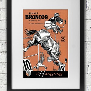 1960 Vintage Los Angeles Charges - Denver Broncos Football Program - Digital Reproduction