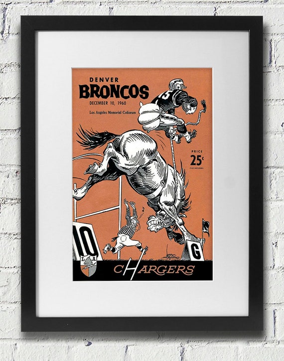 1960 Vintage Los Angeles Charges - Denver Broncos Football Program - Digital Reproduction