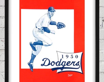 1950 Vintage Brooklyn Dodgers Yearbook Cover - Digital Reproduction