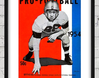 1954 Vintage Pro Football Yearbook Cover - Digital Reproduction
