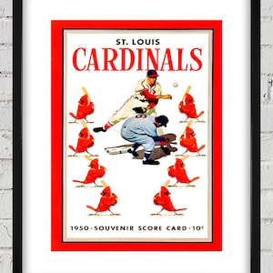 1950 Vintage St Louis Cardinals Scorecard Cover - Digitale Reproduktion