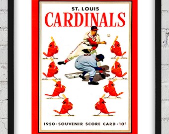1950 Vintage St Louis Cardinals Scorecard Cover - Digital Reproduction