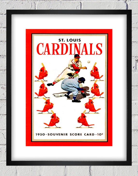 St. Louis Cardinals 1962 Vintage 12'' x 16'' Framed Program Cover