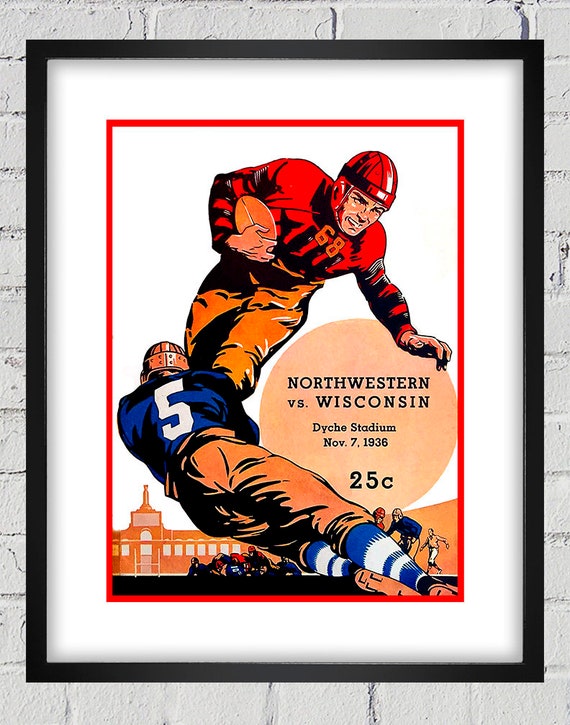 1936 Vintage Wisconsin - Northwestern Football Program Cover - Digital Reproduction