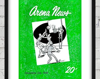 1948 - 1949 Vintage Philadelphia Warriors Basketball Program Cover - Digital Reproduction