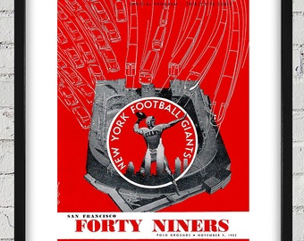 1952 Vintage San Francisco 49er's - New York Giants Football Program Cover - Digital Reproduction
