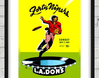 1947 Vintage Los Angeles Dons - San Francisco 49ers Football Program Cover - Digital Reproduction