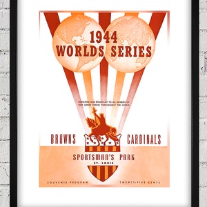 1944 Vintage St. Louis Cardinals - St. Louis Browns World Series Paper Cover - Digitale Reproduktion