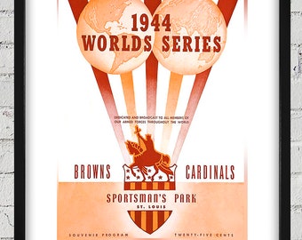 1944 Vintage St. Louis Cardinals - St. Louis Browns World Series Program Cover - Digital Reproduction