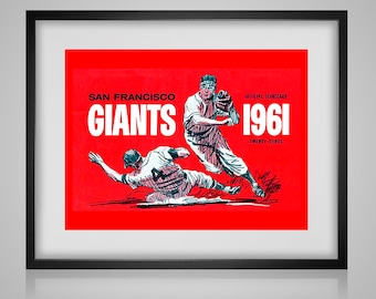 1961 Vintage San Francisco Giants Scorecard Cover - Digital Reproduction