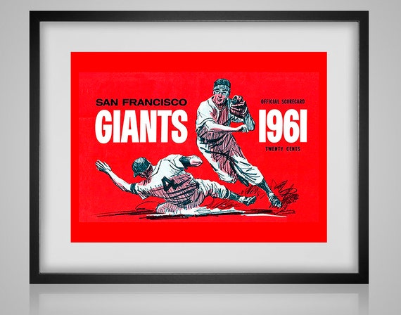 1961 Vintage San Francisco Giants Scorecard Cover - Digital Reproduction