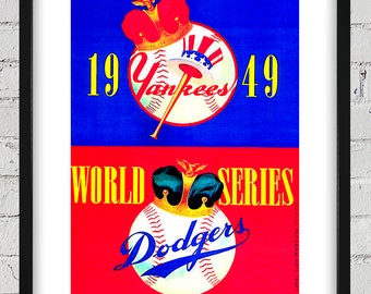 1949 Vintage Brooklyn Dodgers - New York Yankees World Series Program Cover - Digital Reproduction