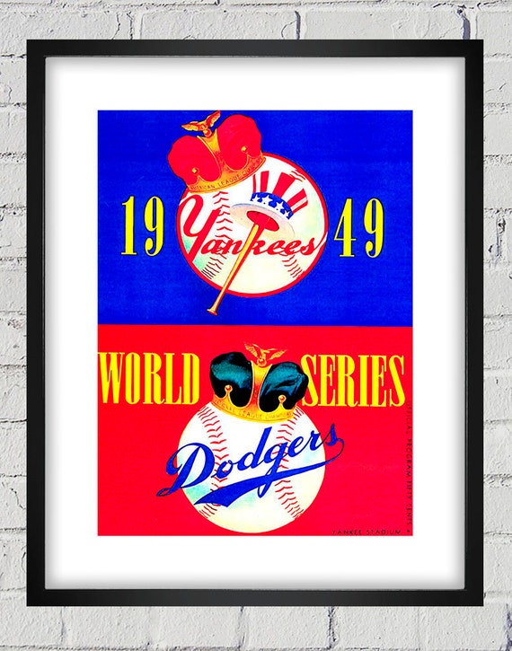 1949 Vintage Brooklyn Dodgers - New York Yankees World Series Program Cover - Digital Reproduction