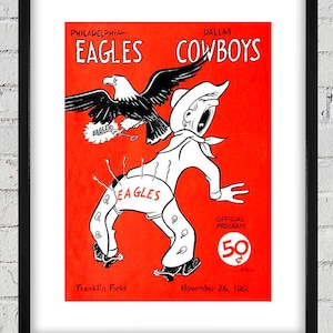 1961 Vintage Dallas Cowboys - Philadelphia Eagles Football Program - Digital Reproduction