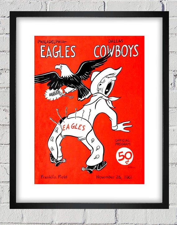 1961 Vintage Dallas Cowboys - Philadelphia Eagles Football Program - Digital Reproduction