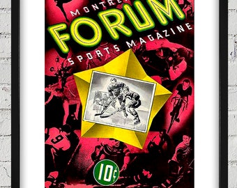 1944-1945 Vintage Montreal Canadiens Hockey Program Cover - Digital Reproduction