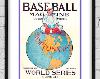 1910 Vintage Baseball Magazine Cover - World Series Cover - Digital Reproduction