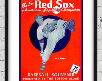 1946 Vintage Boston Red Sox - American League Champions Program Cover - Digital Reproduction