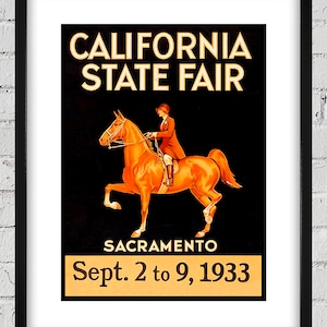 Póster vintage de la Feria Estatal de California de 1933 - Reproducción digital