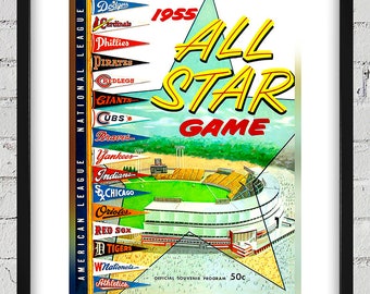 1955 Vintage All-Star Game Program - Milwaukee County Stadium - Digital Reproduction