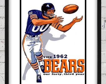 1962 Vintage Chicago Bears Football Yearbook Program Cover - Digital Reproduction