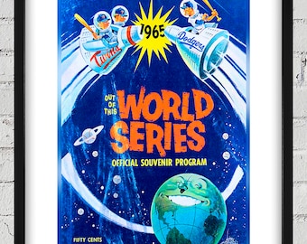 1965 Vintage Los Angeles Dodgers - Minnesota Twins World Series Program Cover - Digital Reproduction