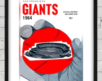 1964 Vintage San Francisco Giants Program Cover - Candlestick Park  - Digital Reproduction