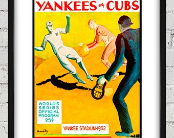 1932 Vintage New York Yankees - Chicago Cubs World Series Program Cover - Digital Reproduction