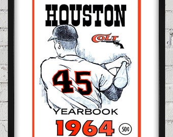 1964 Vintage Houston Colt 45s Baseball Yearbook Cover - Digital Reproduction