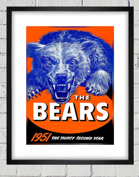 1951 Vintage Chicago Bears Football Media Guide Cover - Digital Reproduction