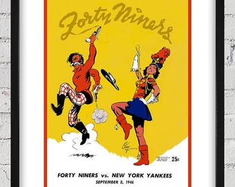 1946 Vintage San Francisco 49ers - New_York_Yankees Football Program Cover - Digital Reproduction