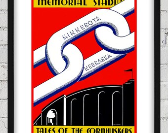 1939 Vintage Minnesota Golden Gophers - Nebraska Football Program Cover - Digital Reproduction