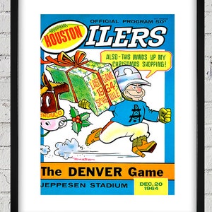 1964 Vintage Denver Broncos - Houston Oilers Football Program - Digital Reproduction