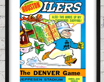 1964 Vintage Denver Broncos - Houston Oilers Football Program - Digital Reproduction