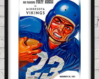 1961 Vintage San Francisco 49ers - Minnesota Vikings Football Program Cover - Digital Reproduction