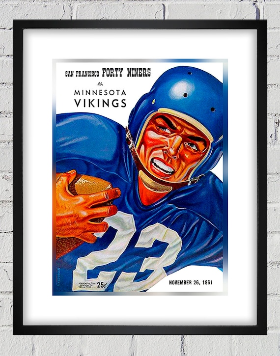 1961 Vintage San Francisco 49ers - Minnesota Vikings Football Program Cover - Digital Reproduction