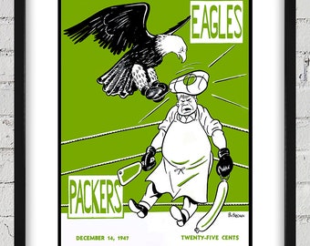 1947 Vintage Green Bay Packers - Philadelphia Eagles Football Program - Digital Reproduction