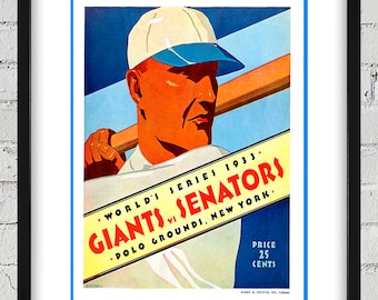 1933 Vintage New York Giants - Washington Senators World Series Program Cover - Digital Reproduction