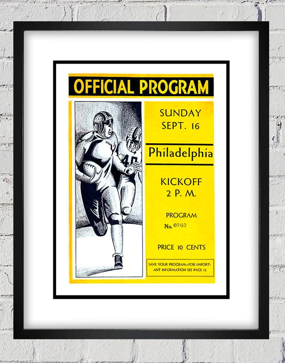 1934 Vintage Philadelphia Eagles - Green Bay Packers Football Program Cover - Digital Reproduction