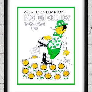 1969- 1970 Vintage Boston Celtics Basketball Program Cover - Digital Reproduction