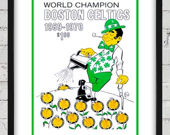 1969- 1970 Vintage Boston Celtics Basketball Program Cover - Digital Reproduction