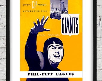 1943 Vintage New York Giants - Phil-Pitt (Steeagles) Football Program Cover - Digital Reproduction