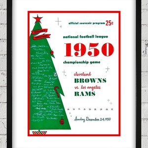 1950 Vintage Los Angeles Rams - Cleveland Browns - Football Program Cover - Digital Reproduction