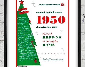1950 Vintage Los Angeles Rams - Cleveland Browns - Football Program Cover - Digital Reproduction